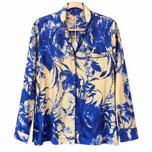 Powder Designs UK China Blue Blooms Supersoft Pajama Top Only New M Cottagecore